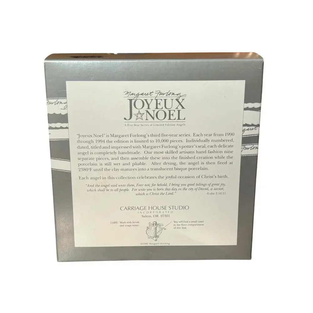 Margaret Furlong “Thanksgiving Angel” Joyeux Noel Ornament 5” 1991 - CIB #1058